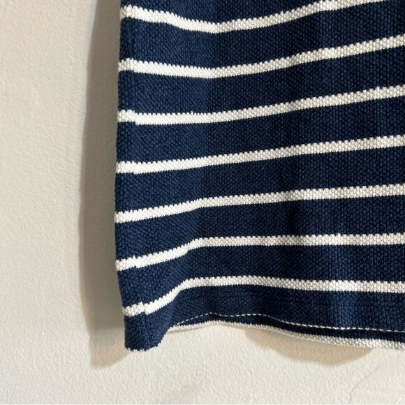 Talbots Piqué Knit Shift Mini Dress Navy White Valley Stripe Plus Sze 1x Preppy - Picture 2 of 7